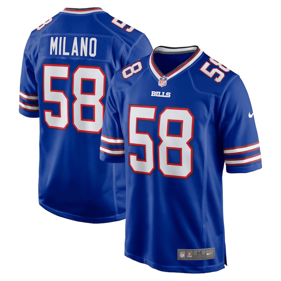 Men Buffalo Bills #58 Matt Milano Nike Royal Game NFL Jersey